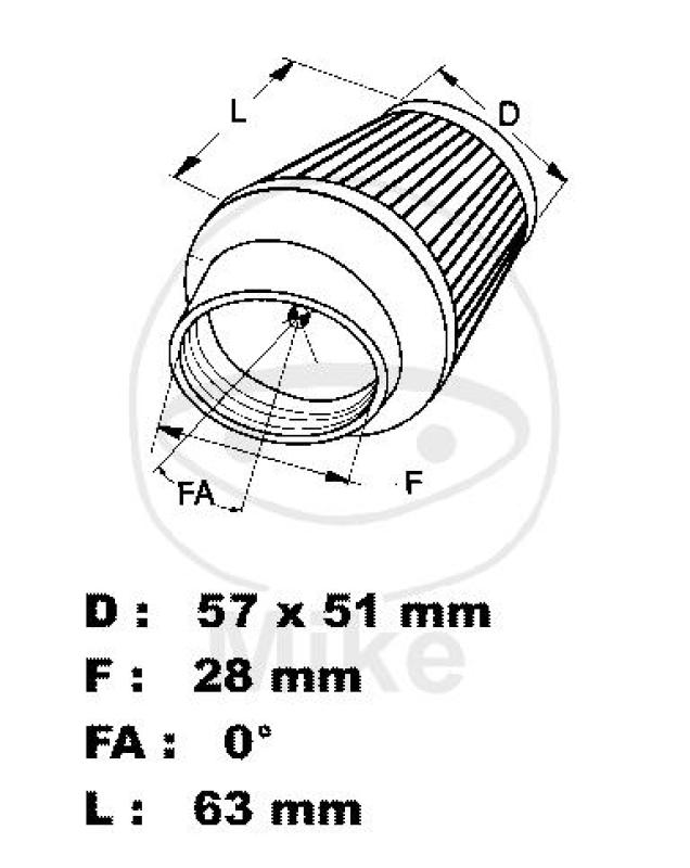 Renn-Einzelluftfilter, Uni., K&N