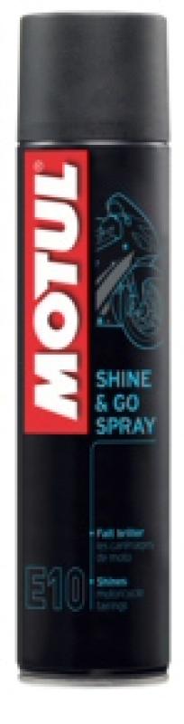 Motul Hochglanztiefenpflege: E10 Shine & Go Spray , Verpackung: 400 ml,