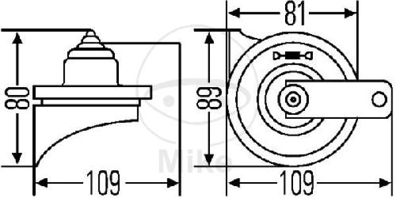 Fanfaren Satz elektrisch 12V, Zweiklang 400/500 Hz