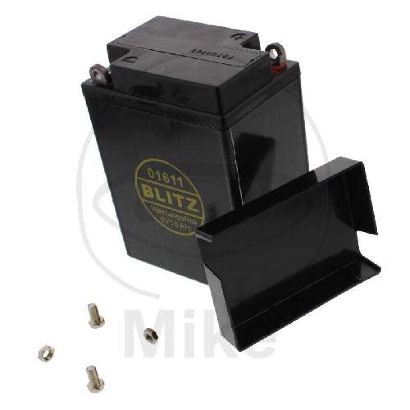 Motorradbatterie, Blitz, 01611 Gel schwarz 6V, mit Deckel