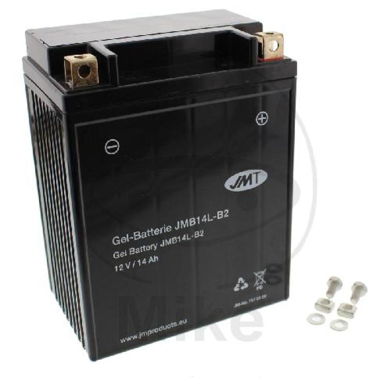 Motorradbatterie, JMT, Gelbatterie, YB14L-B2