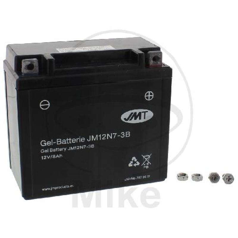 Motorradbatterie, JMT, Gelbatterie, 12N7-3B