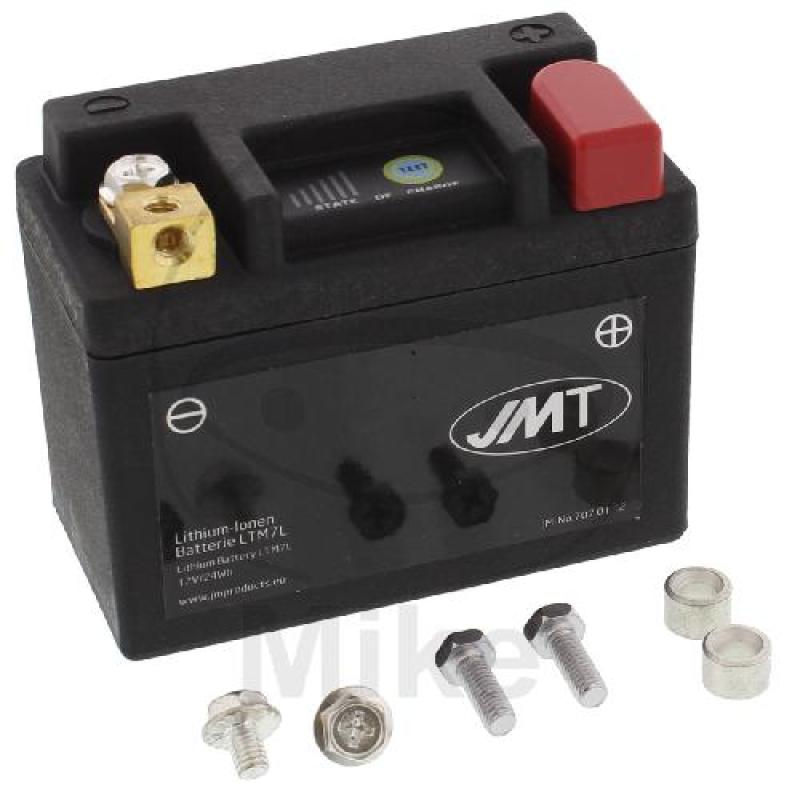 Motorradbatterie, JMT, Lithium-Ionen, LTM7L, mit Anzeige Wasserdicht