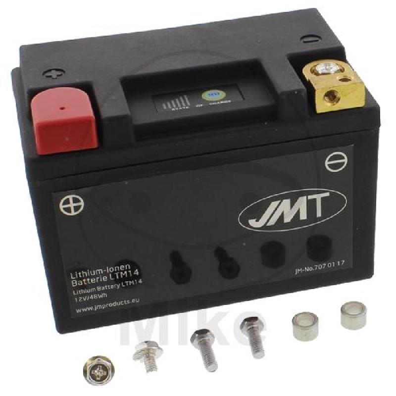 Motorradbatterie, JMT, Lithium-Ionen, LTM14, mit Anzeige Wasserdicht