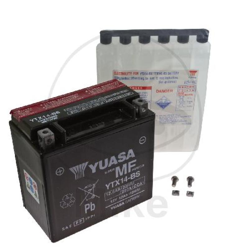 Motorradbatterie, Yuasa, wartungsfrei, YTX14-BS