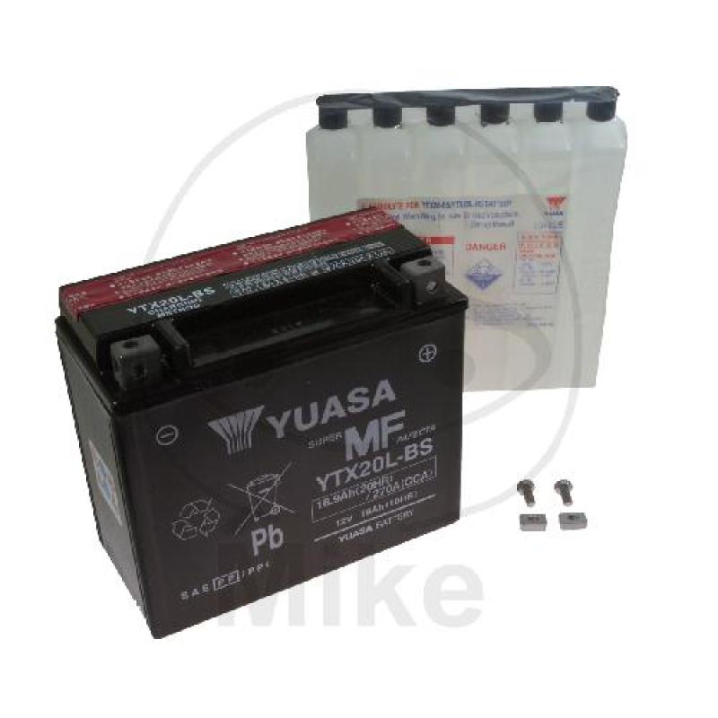 Motorradbatterie, Yuasa, wartungsfrei, YTX20L-BS