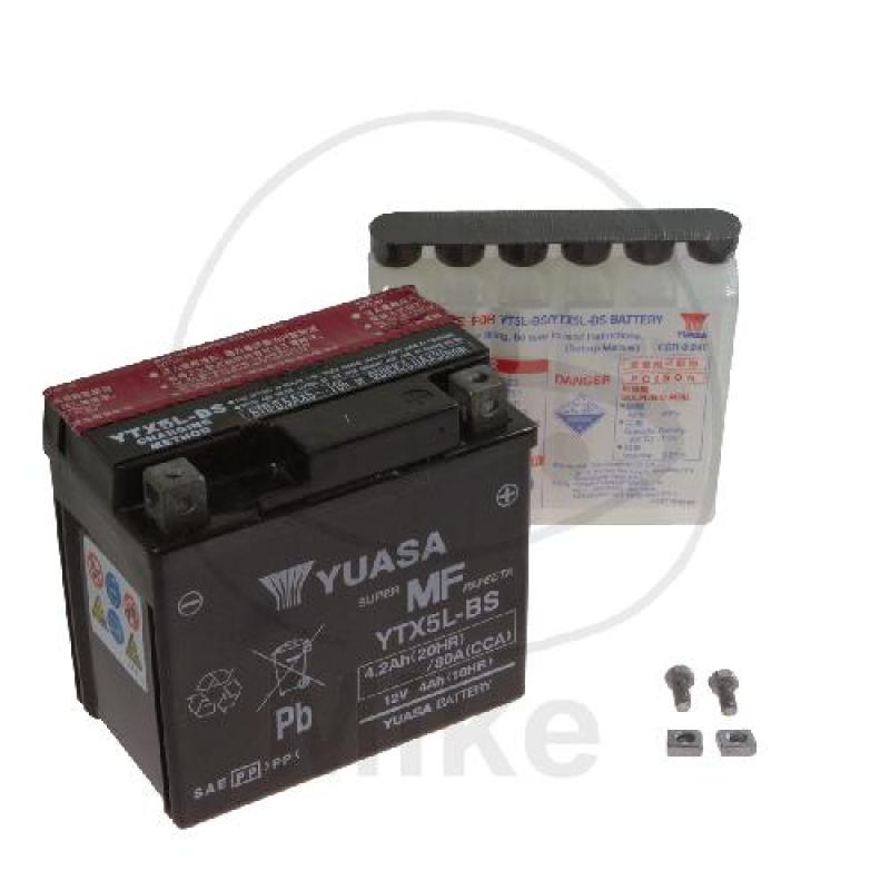 Motorradbatterie, Yuasa, wartungsfrei, YTX5L-BS