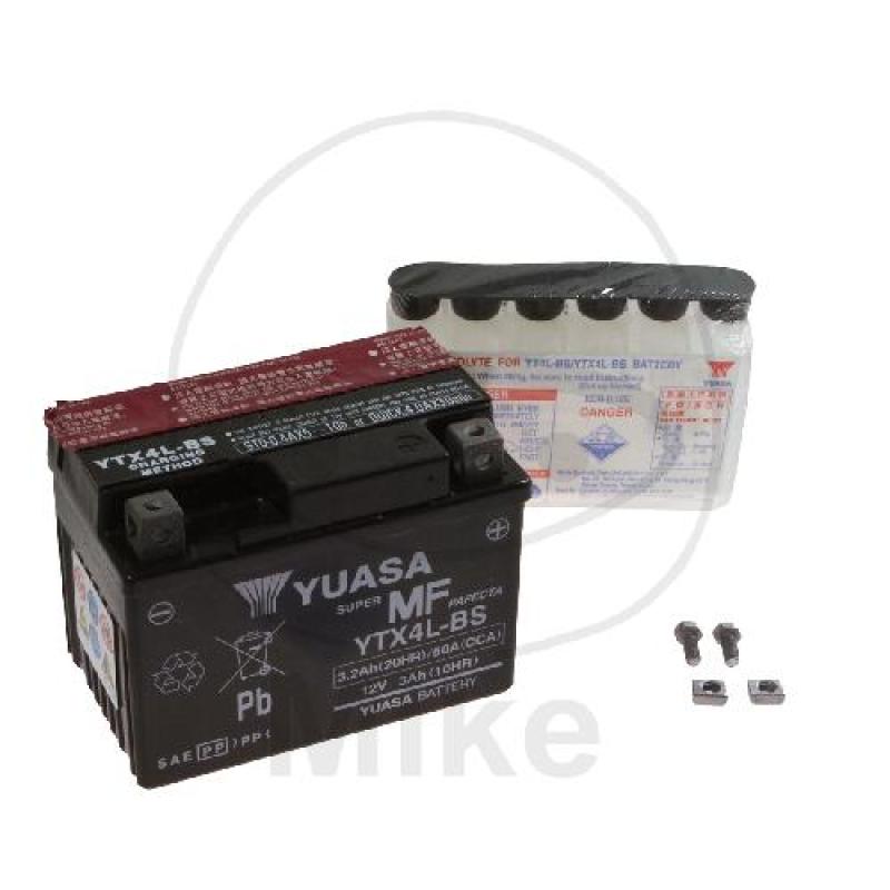 Motorradbatterie, Yuasa, wartungsfrei, YTX4L-BS