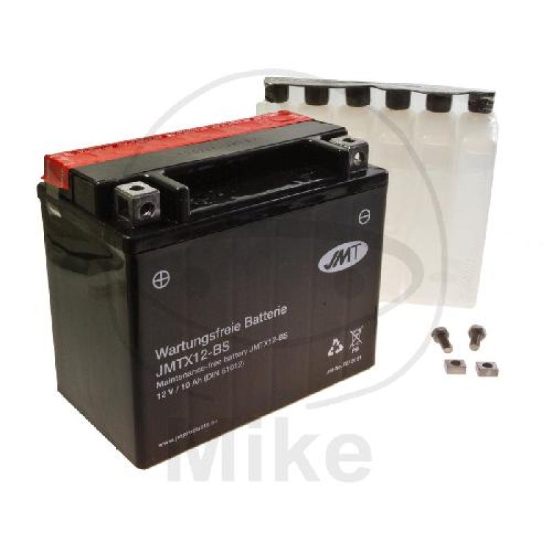 Motorradbatterie, JMT, wartungsfrei, YTX12-BS