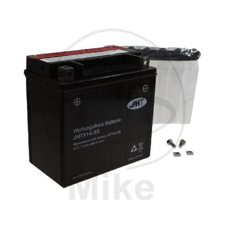 Motorradbatterie, JMT, wartungsfrei, YTX14-BS