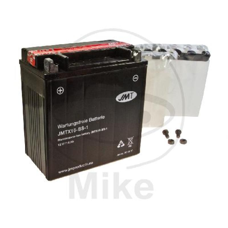 Motorradbatterie, JMT, wartungsfrei, YTX16-BS-1