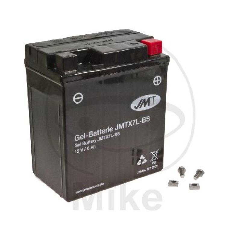 Motorradbatterie, JMT, Gelbatterie, YTX7L-BS