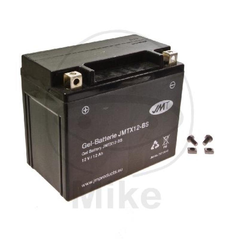 Motorradbatterie, JMT, Gelbatterie, YTX12-BS