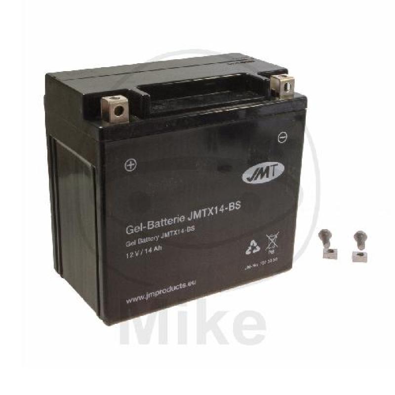 Motorradbatterie, JMT, Gelbatterie, YTX14-BS