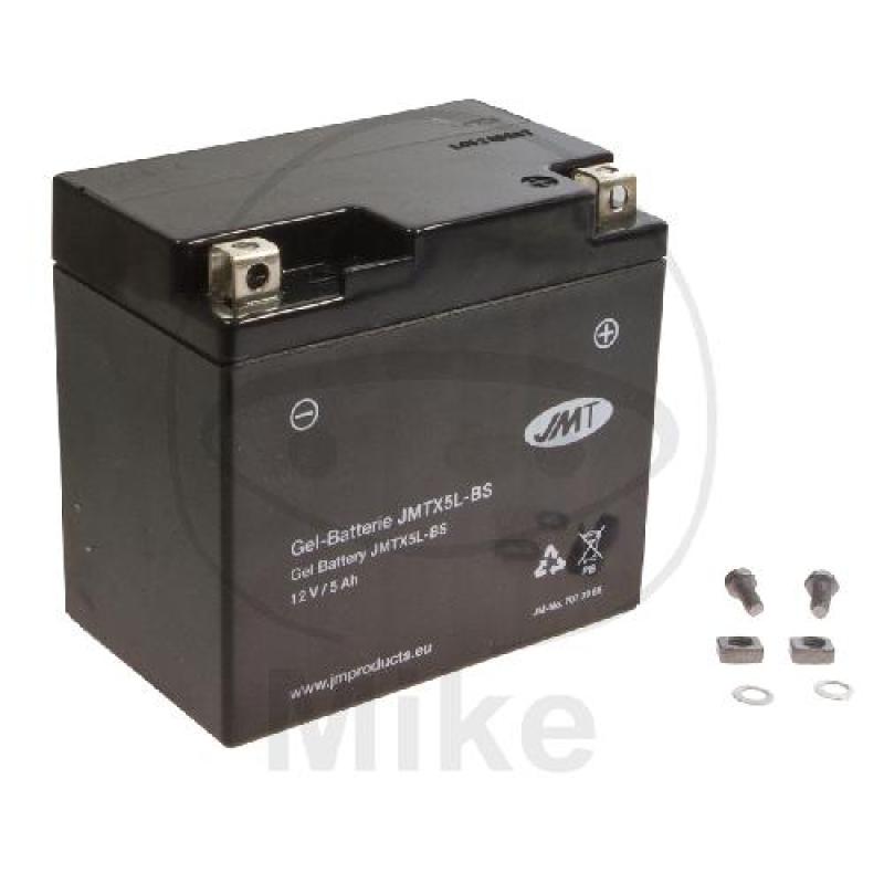 Motorradbatterie, JMT, Gelbatterie, YTX5L-BS