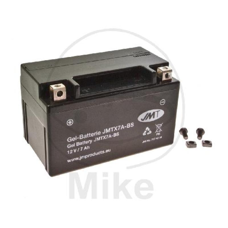 Motorradbatterie, JMT, Gelbatterie, YTX7A-BS