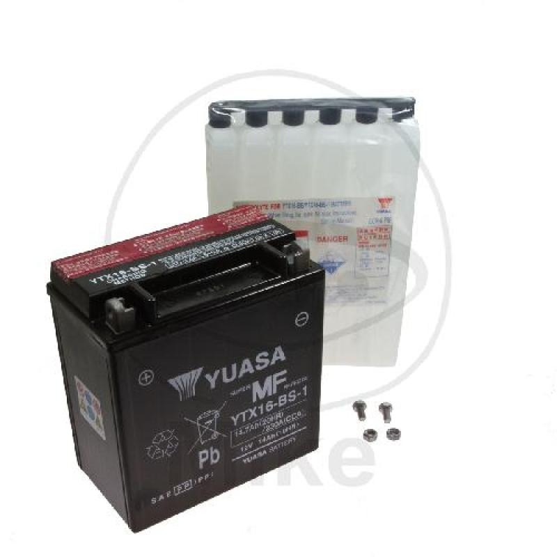 Motorradbatterie, Yuasa, wartungsfrei, YTX16-BS-1