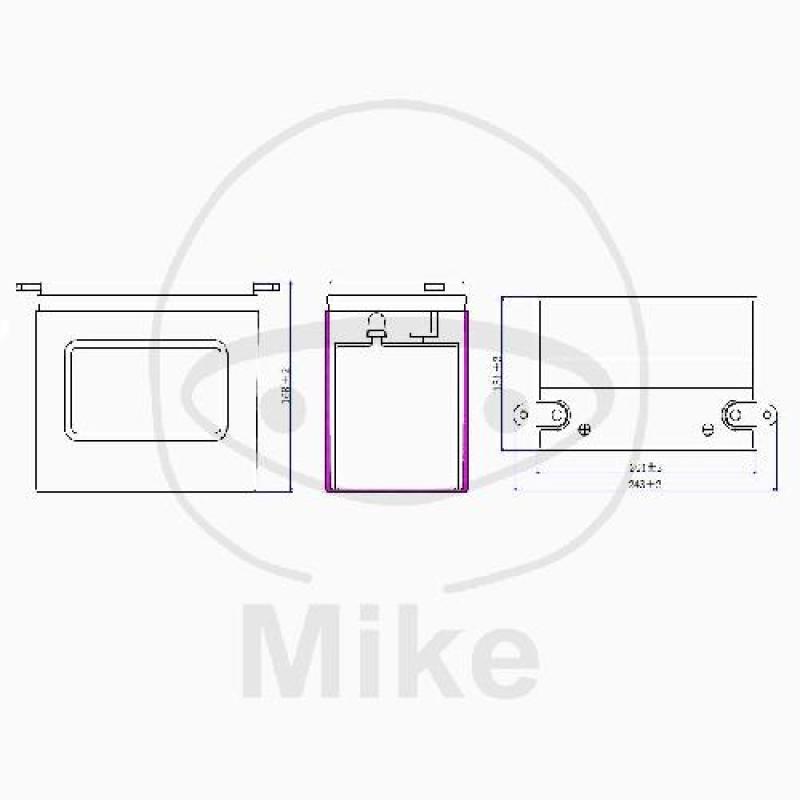 Motorradbatterie, JMT, wartungsfrei, VTB-7 V-Twin