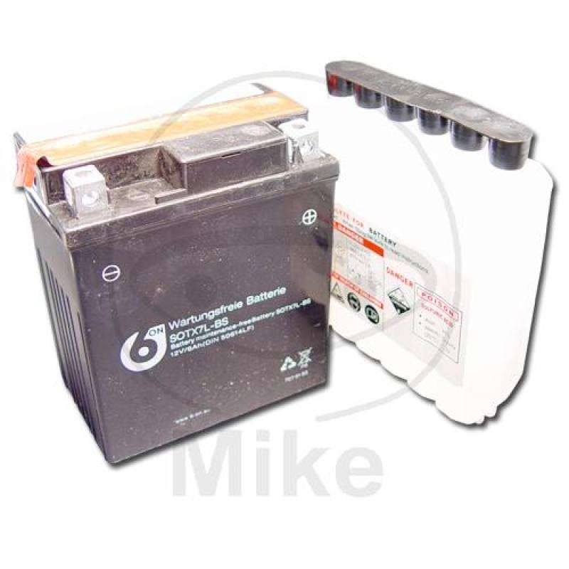 Motorradbatterie, 6ON, wartungsfrei, YTX7L-BS