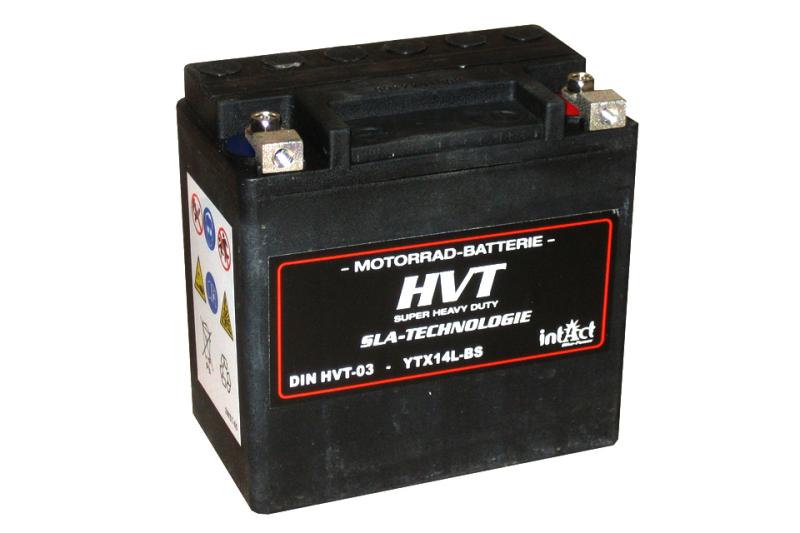 Bike Power Batterie HVT YTX14L-BS, gefüllt und geladen