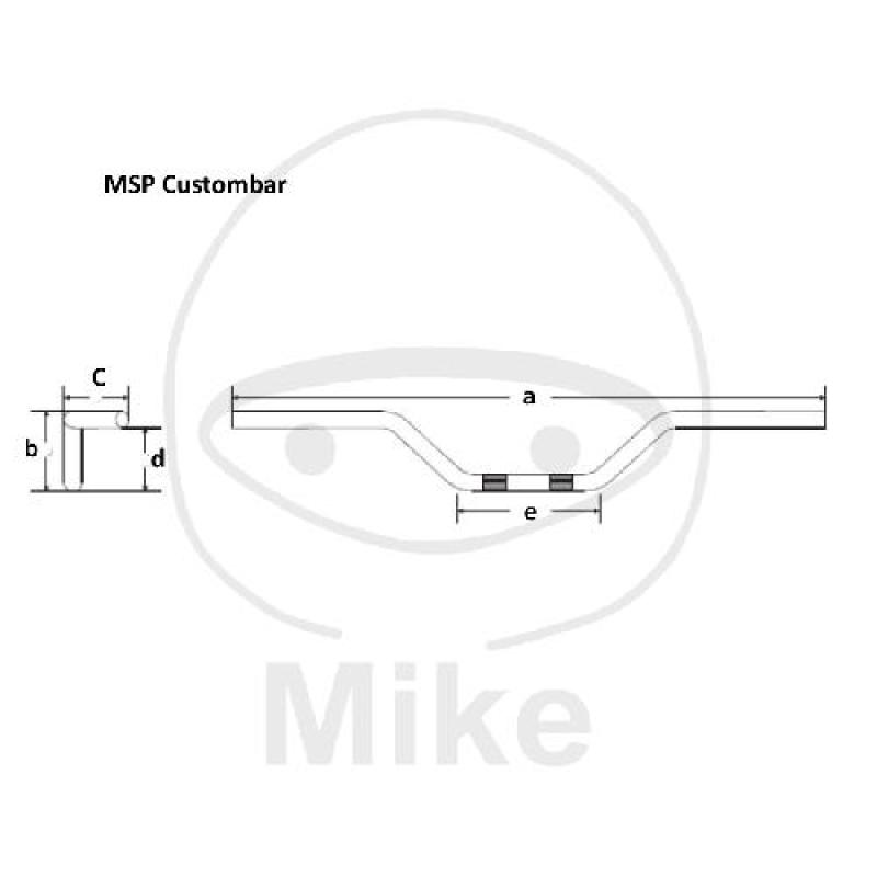 Stahl-Lenker, schwarz, mit Kabelkerbe, Ø 1 Zoll, MSP, Custombar, Fehling