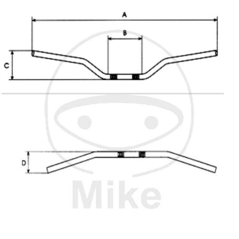 Lenker, Alu, silber, 22 mm, Cross, Vintag