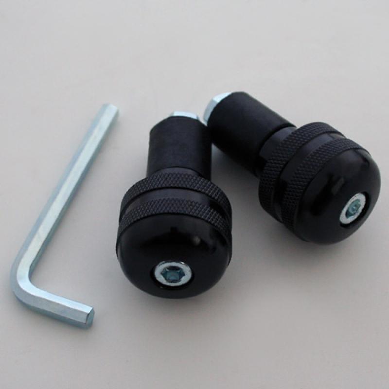 Handlebar-ends, alu, black, f. steel handle bar, pair