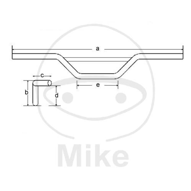 Lenker, Alu, titan, 22 mm, Cross, mittelhoch, TRW