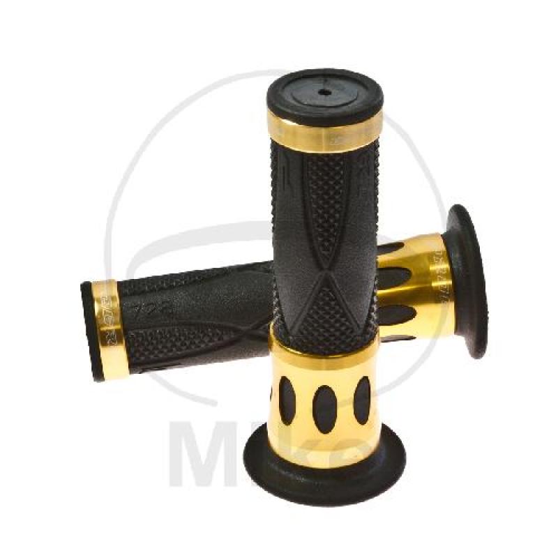 Griffgummi, schwarz/gold Alu , Ø 22 mm, Länge: 122 mm, geschlossen