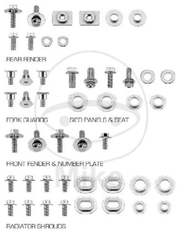Motorrad-Schraubensortiment, 47-teilig, für YZ/WR Verkleidung, JMP