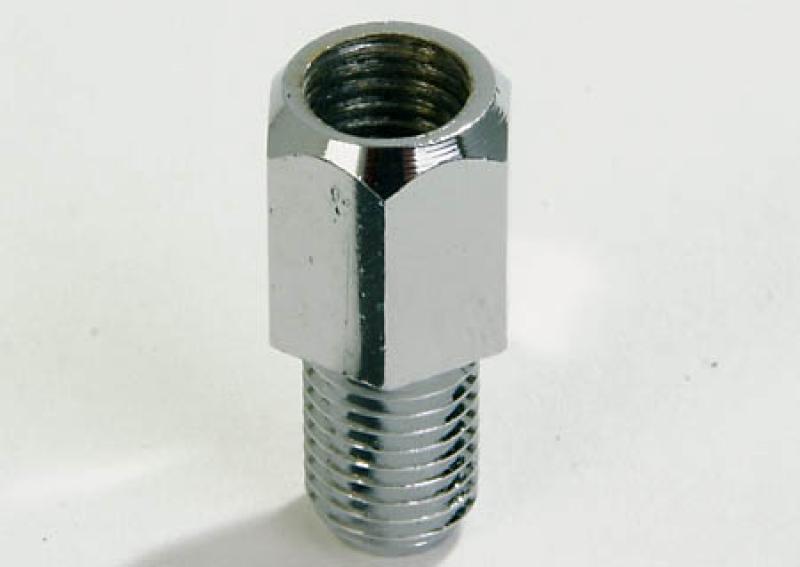 Adapter chrome, from hole M10 R/H to bolt M10 L/H