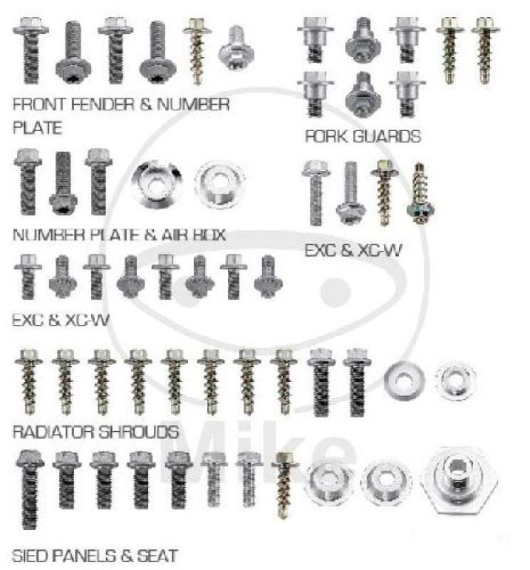 Motorrad-Schraubensortiment, 54-teilig, für XC/SX/EXC/XCW Verkleidung