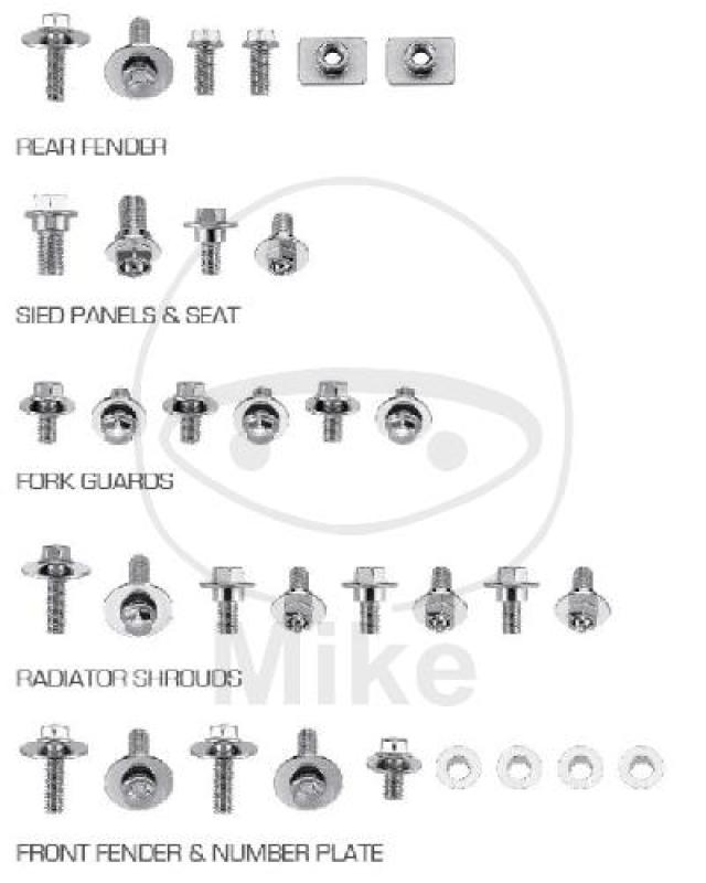Motorrad-Schraubensortiment, 33-teilig, für KX Verkleidung