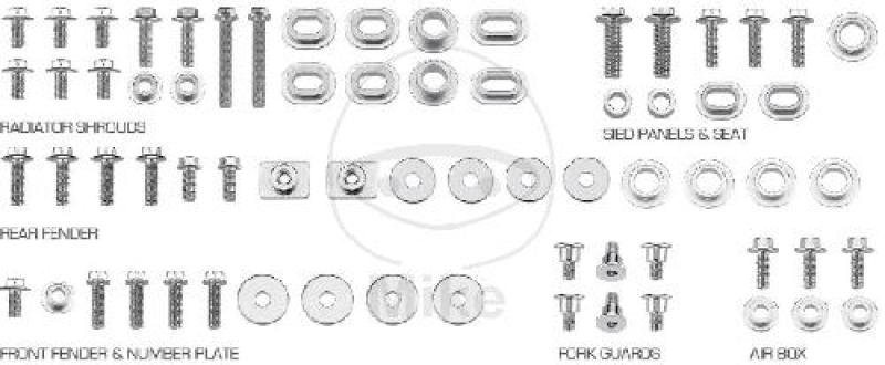 Motorrad-Schraubensortiment, 68-teilig, für YZ Verkleidung