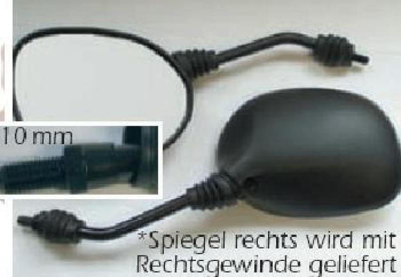 Rollerspiegel, rechts*, 10 mm Gewinde