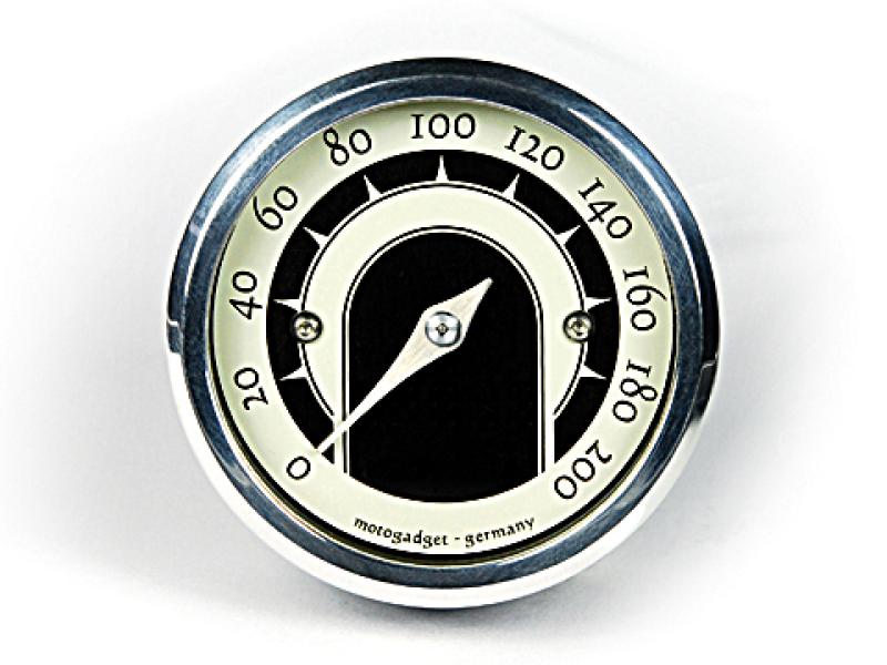 Analog Tacho motoscope tiny speedster, polierter Ring