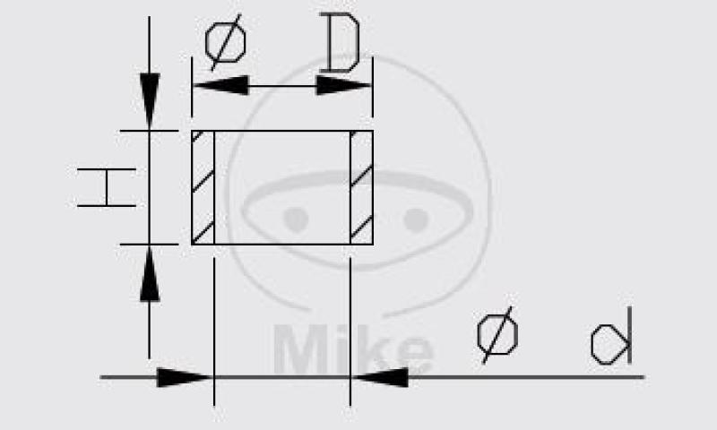 Buchse für Druckstufe, 6X8X3,8, Kayaba