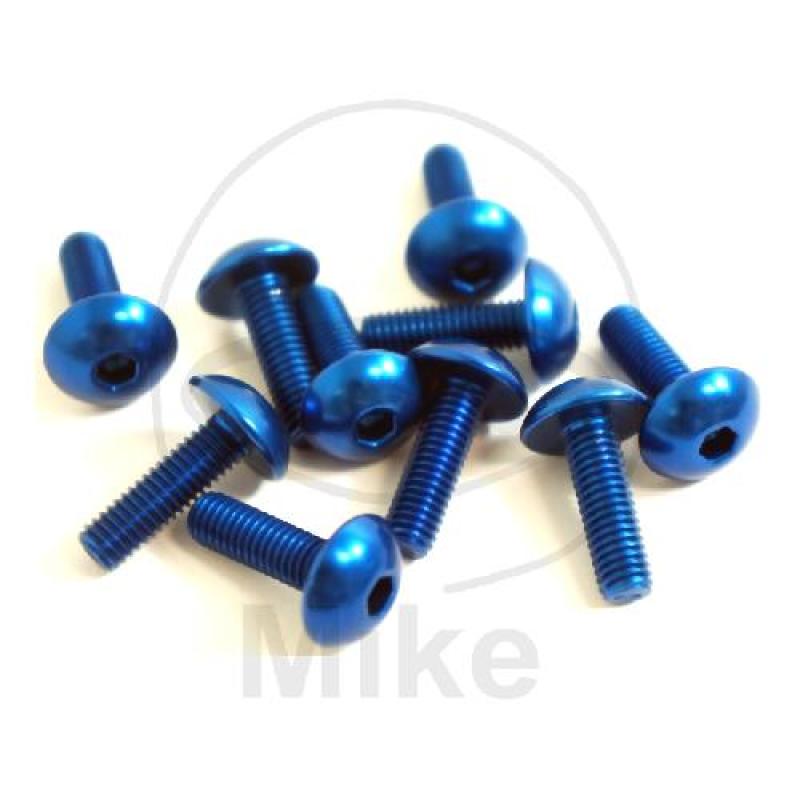 Linsenschraube-Satz, M5X0,8, 16 mm, Alu blau, Pro Bolt