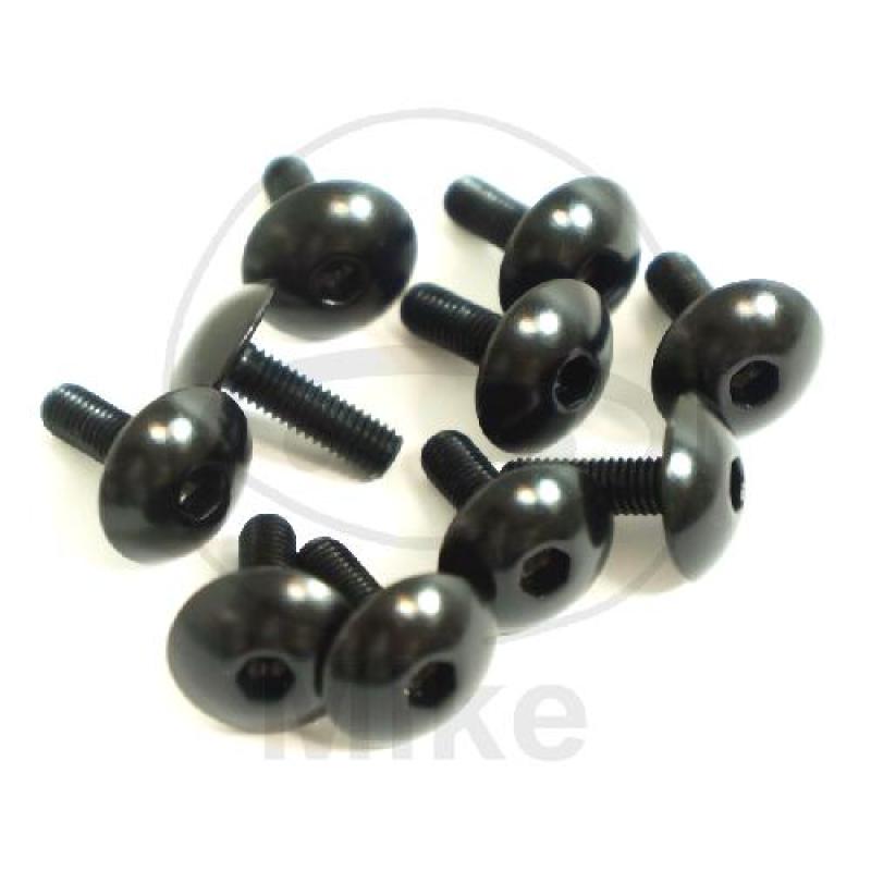 Linsenschraube-Satz, M5X0,8, 16 mm, Alu schwarz, Pro Bolt