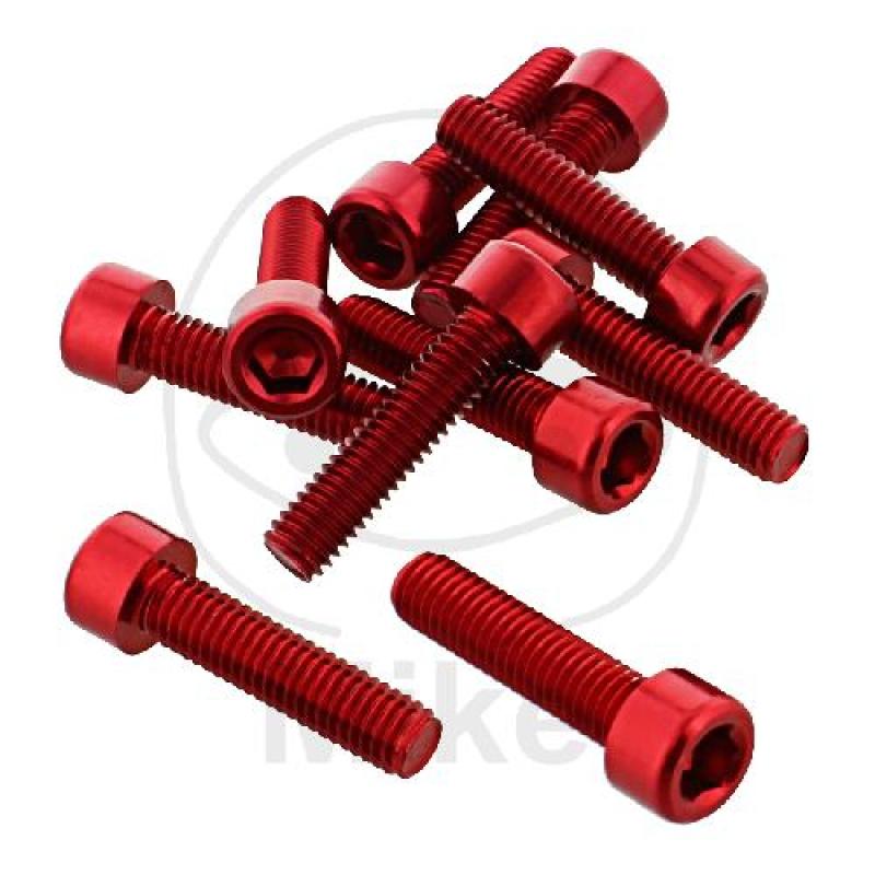 Zylinderschrauben-Satz, M6X1,00, 20 mm, Alu, rot, Pro Bolt